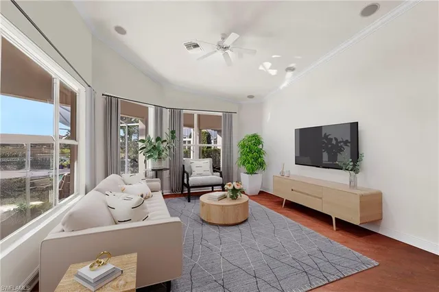 a view of a swimming pool with a patio