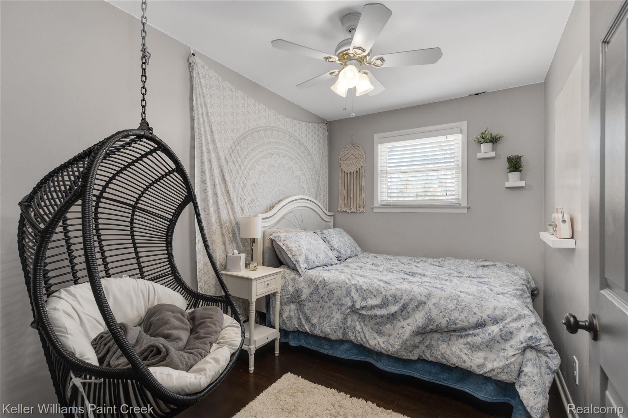 310 Elmhill Road Rochester, MI 48306 - Photo 12 of 37 Bedroom featuring wood finished floors and a ceiling fan