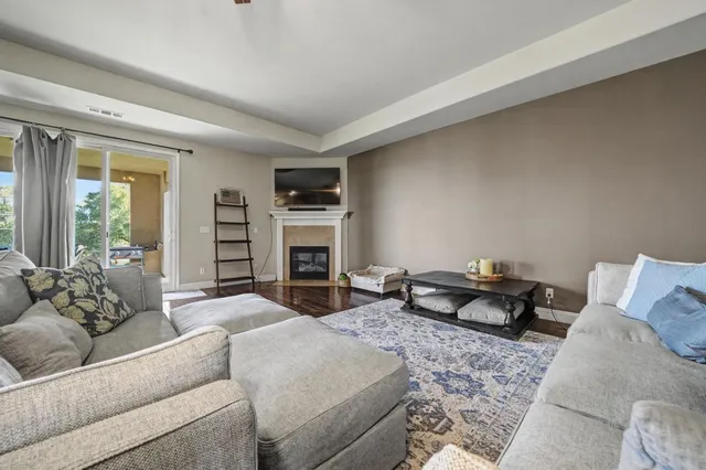a living room with furniture and a couch