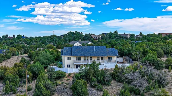an aerial view of a house