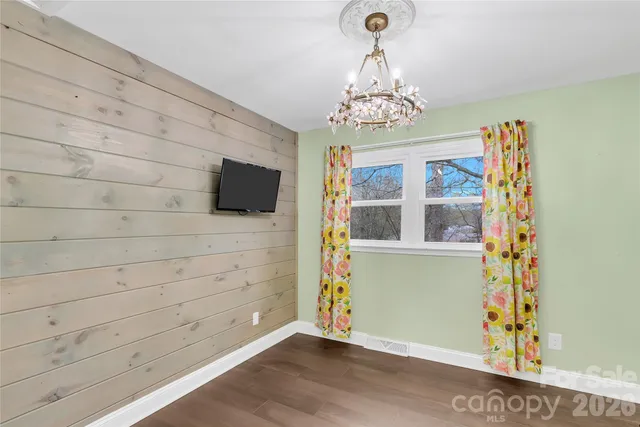 a view of livingroom with chandelier