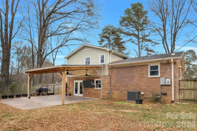 a view of a house with a patio