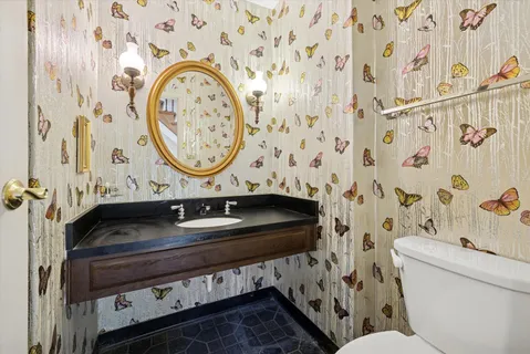 a bathroom with a toilet and a sink