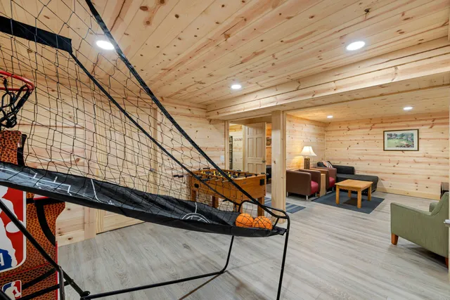 a living room with furniture