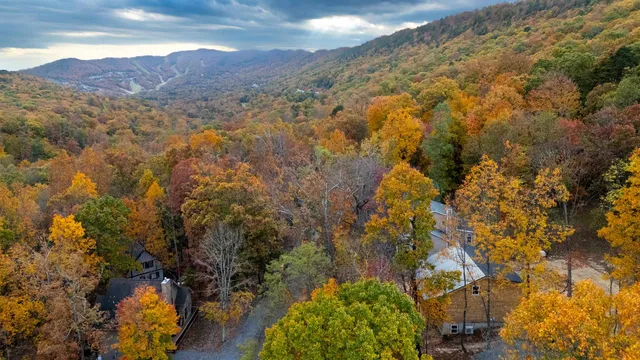 a view of a and mountain