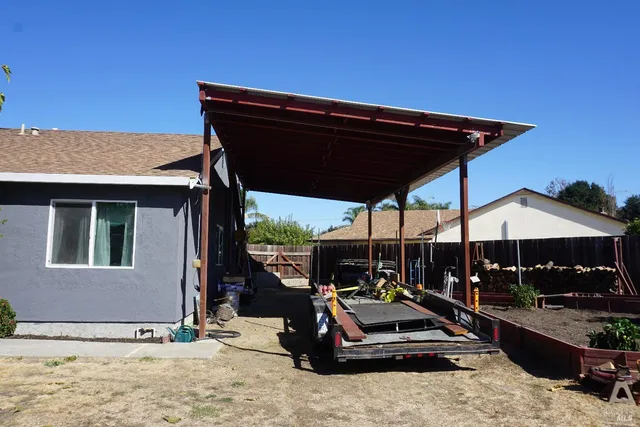 a view of outdoor space with seating space