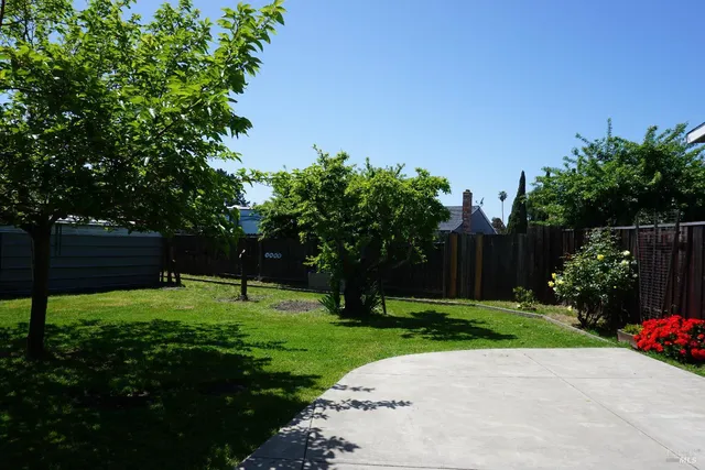 a backyard with garden