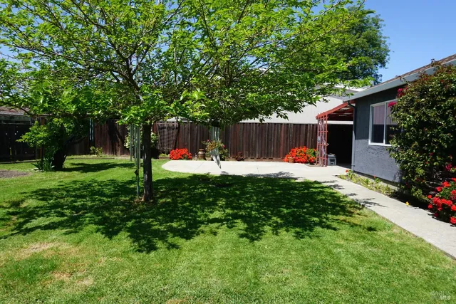 a view of outdoor space with garden and entertaining space