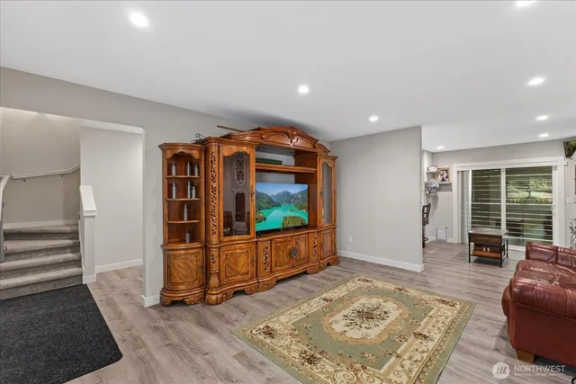 a living room with furniture