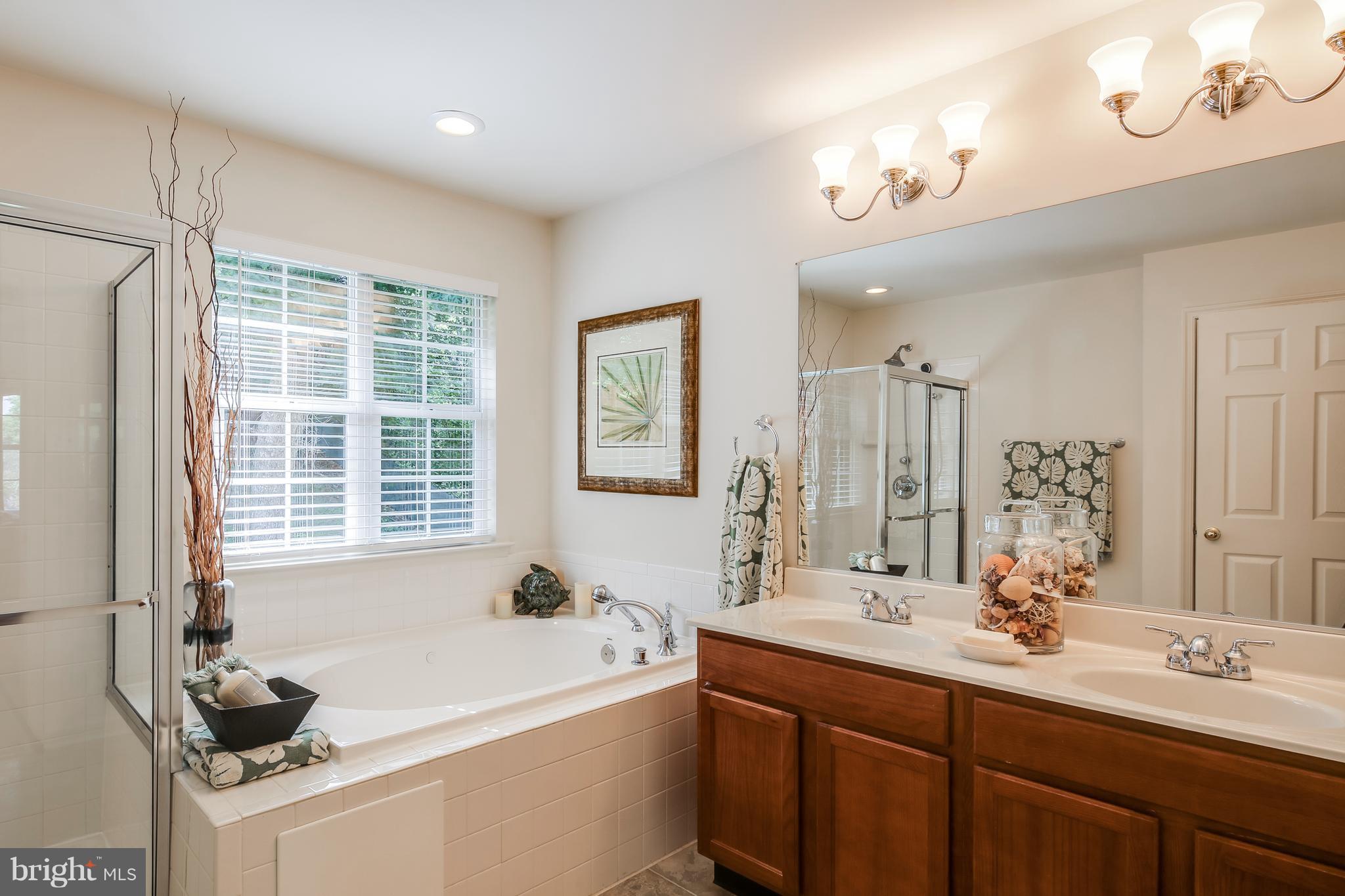 3614 Valley Road Ellicott City, MD 21042 - Photo 17 of 27 a bathroom with a tub a sink and a mirror