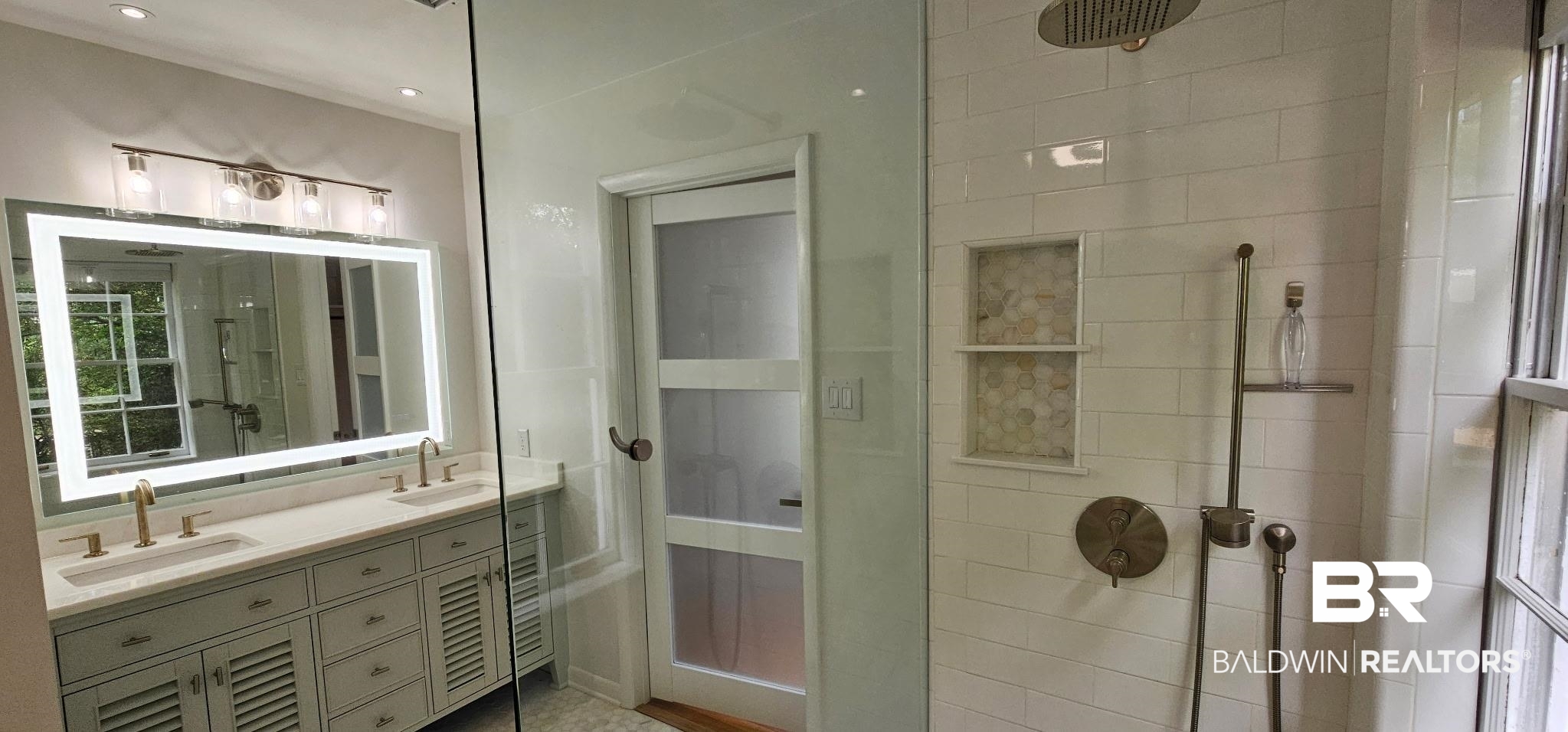 159 Conway Drive West Mobile, AL 36608 - Photo 13 of 24 Full bath featuring a shower stall and double vanity