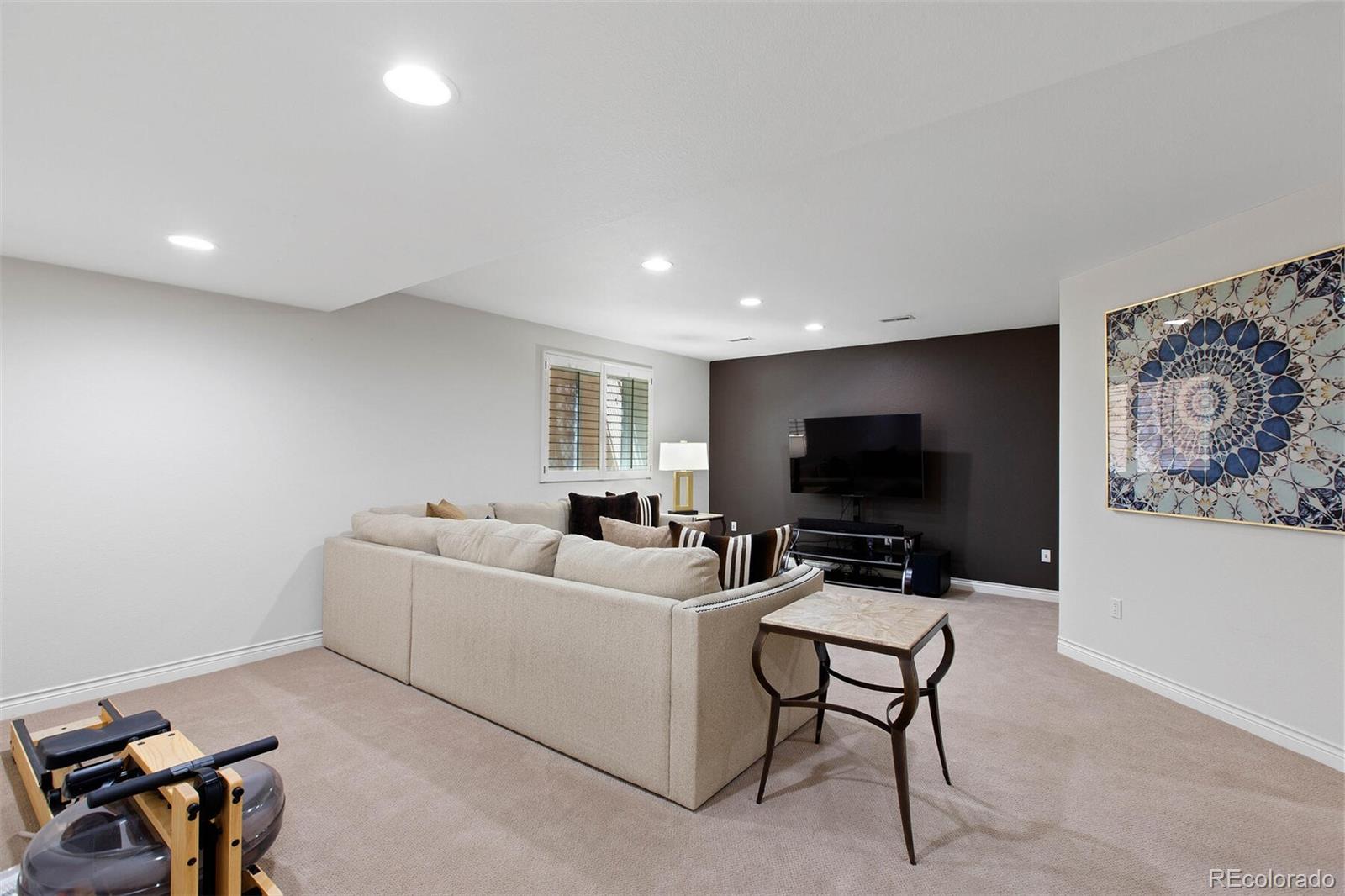 167 Monroe Street Denver, CO 80206 - Photo 25 of 39 a living room with furniture and a flat screen tv