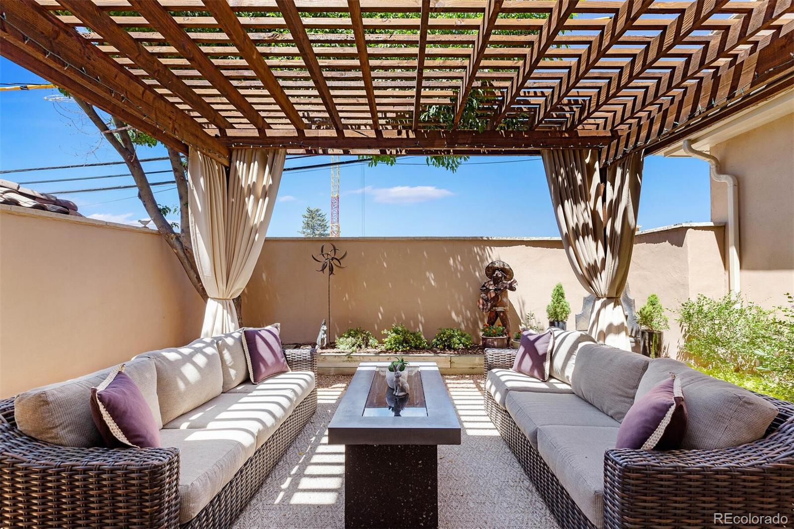 167 Monroe Street Denver, CO 80206 - Photo 32 of 39 a outdoor living space with furniture and a fireplace