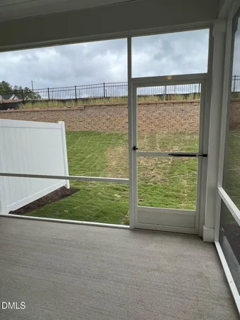 a view of a balcony with an outdoor space