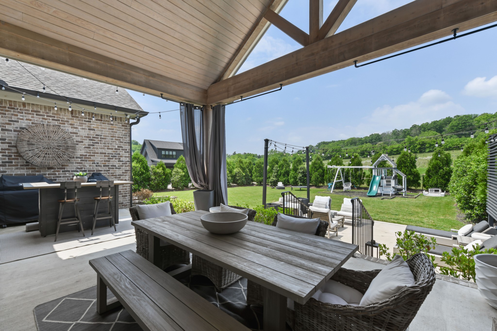 3577 Creamery Brg Road Thompson's Station, TN 37179 - Photo 34 of 42 a view of a patio with table and chairs and potted plants