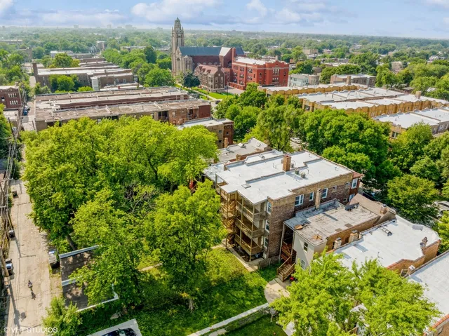 an aerial view of multiple house