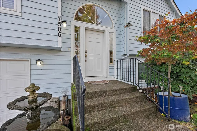 a front view of a house with entryway