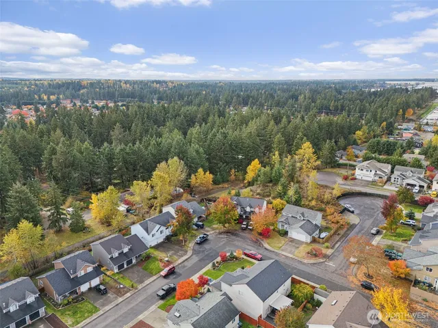 a view of a city with mountains in the background