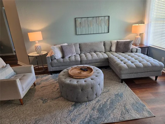 a living room with furniture