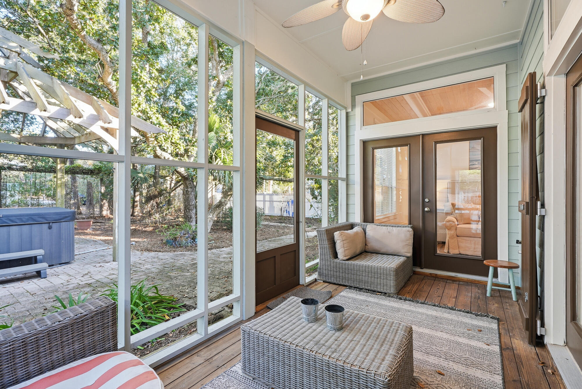 128 Seabreeze Boulevard Inlet Beach, FL 32461 - Photo 35 of 54 a living room with furniture and a floor to ceiling window