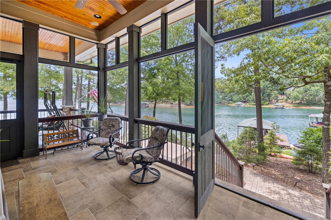 519 Birchbark Court Seneca, SC 29672 - Photo 19 of 47 Lakeside screened porch off wet bar area