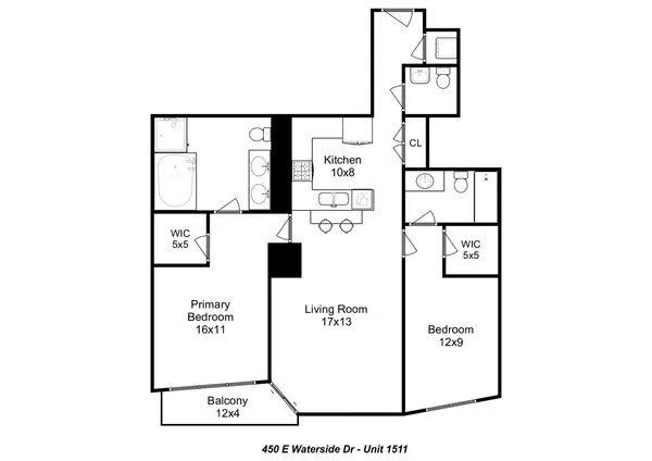 $4,650 | 450 East Waterside Drive, Unit 1511, Chicago, IL 60601