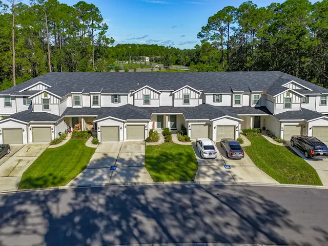 a view of a park with swings