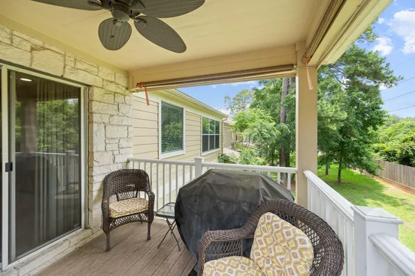 a house view with a seating space