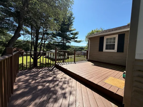 a view of wooden deck