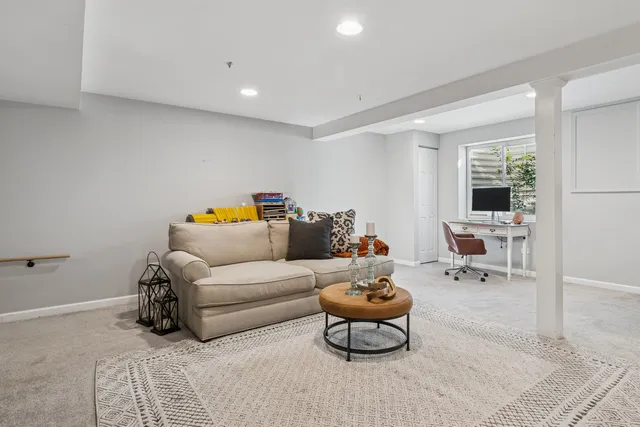 a living room with furniture