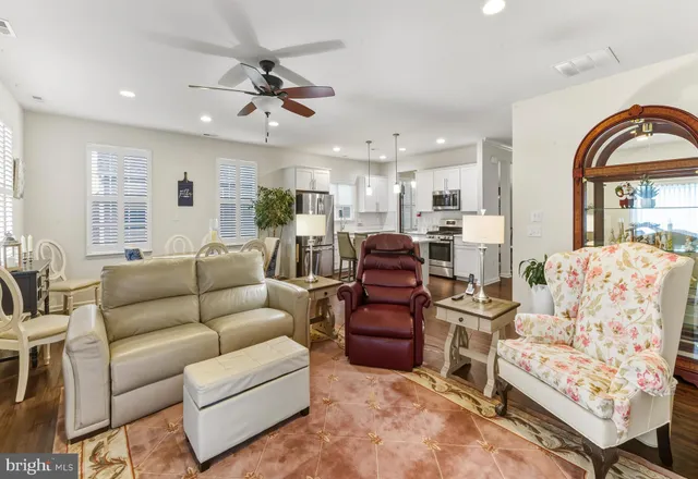 a living room with furniture