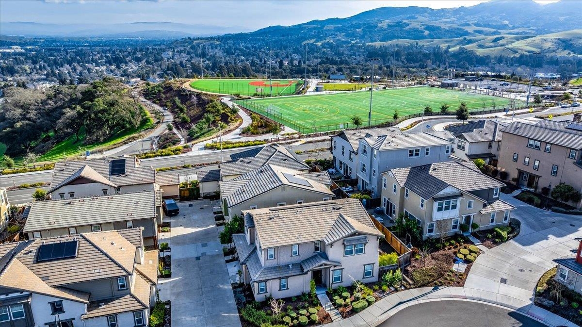 2005 Davoli Court San Ramon, CA 94583 - Photo 38 of 45 Aerial view with hills and sports fields in the backdrop
