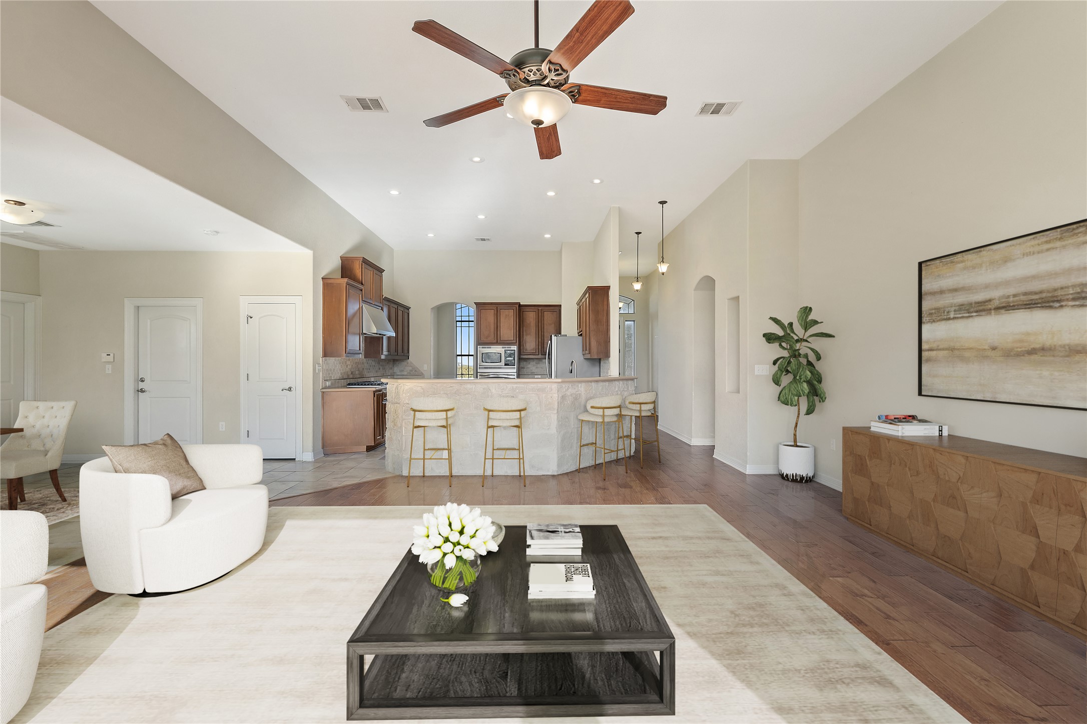 118 Landons Way Blanco, TX 78606 - Photo 12 of 32 a living room with furniture and a couch