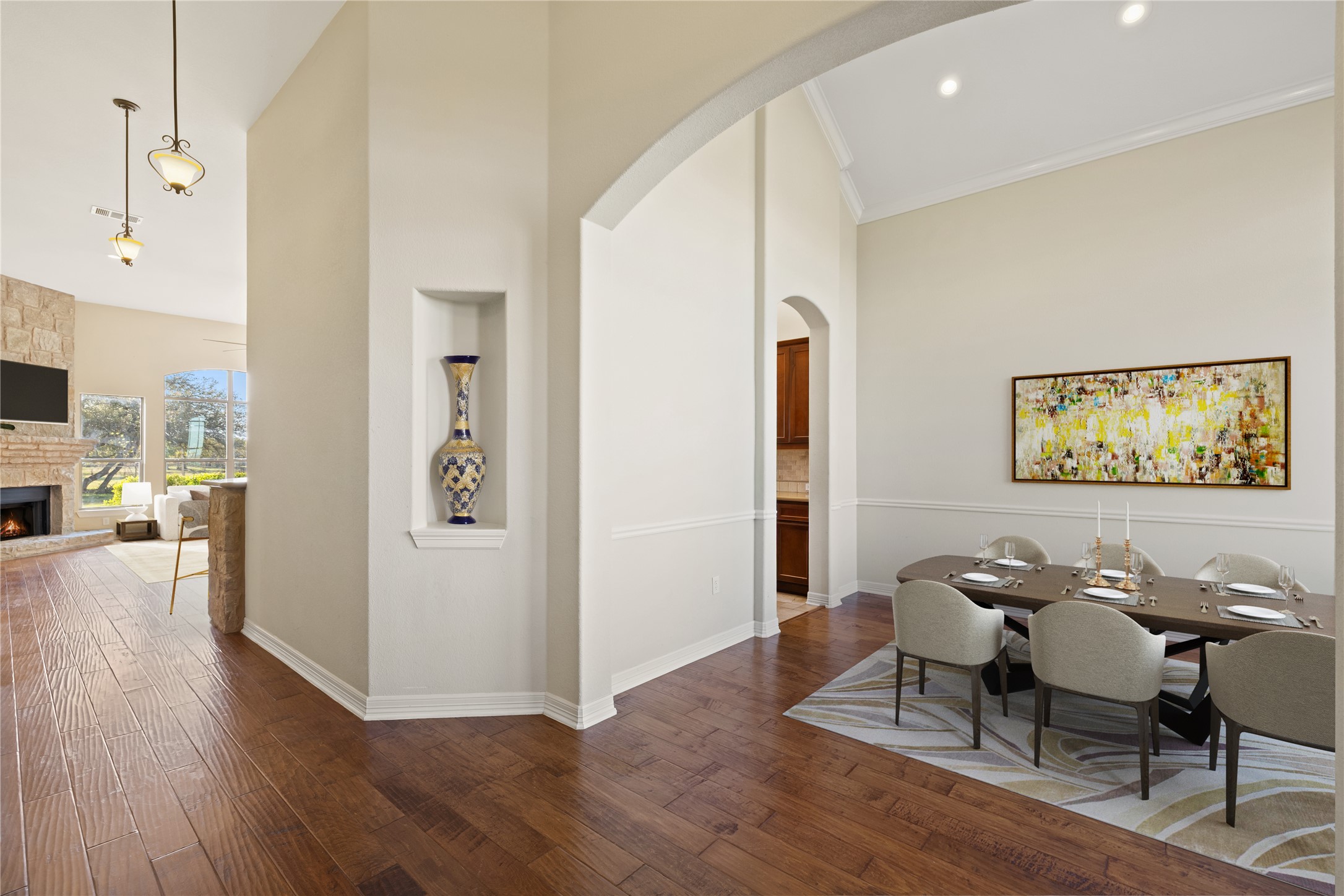 118 Landons Way Blanco, TX 78606 - Photo 14 of 32 a view of a dining room with furniture and a wooden floor