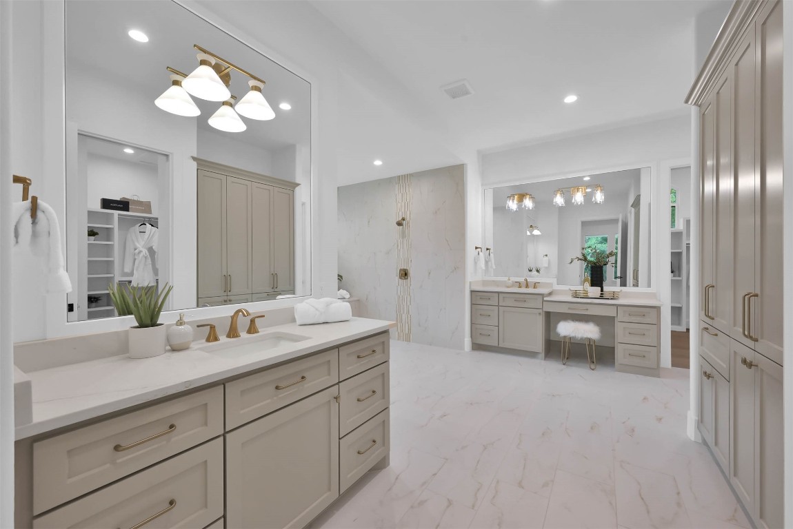 2437 Old Ranch Road Montgomery, TX 77316 - Photo 8 of 11 a bathroom with a double vanity sink and a mirror