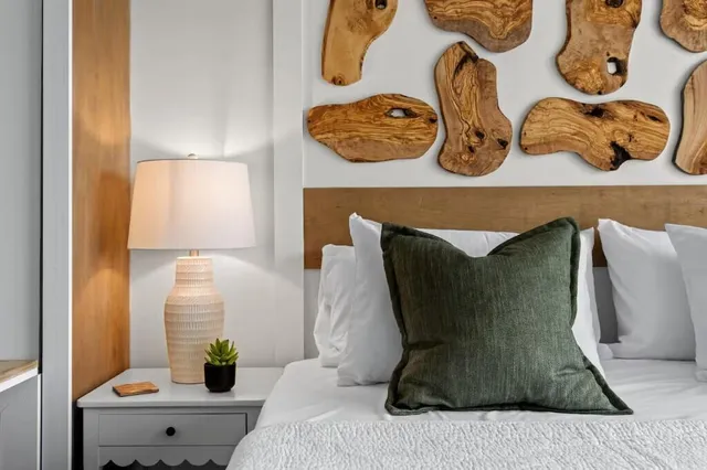 a living room with furniture and decor