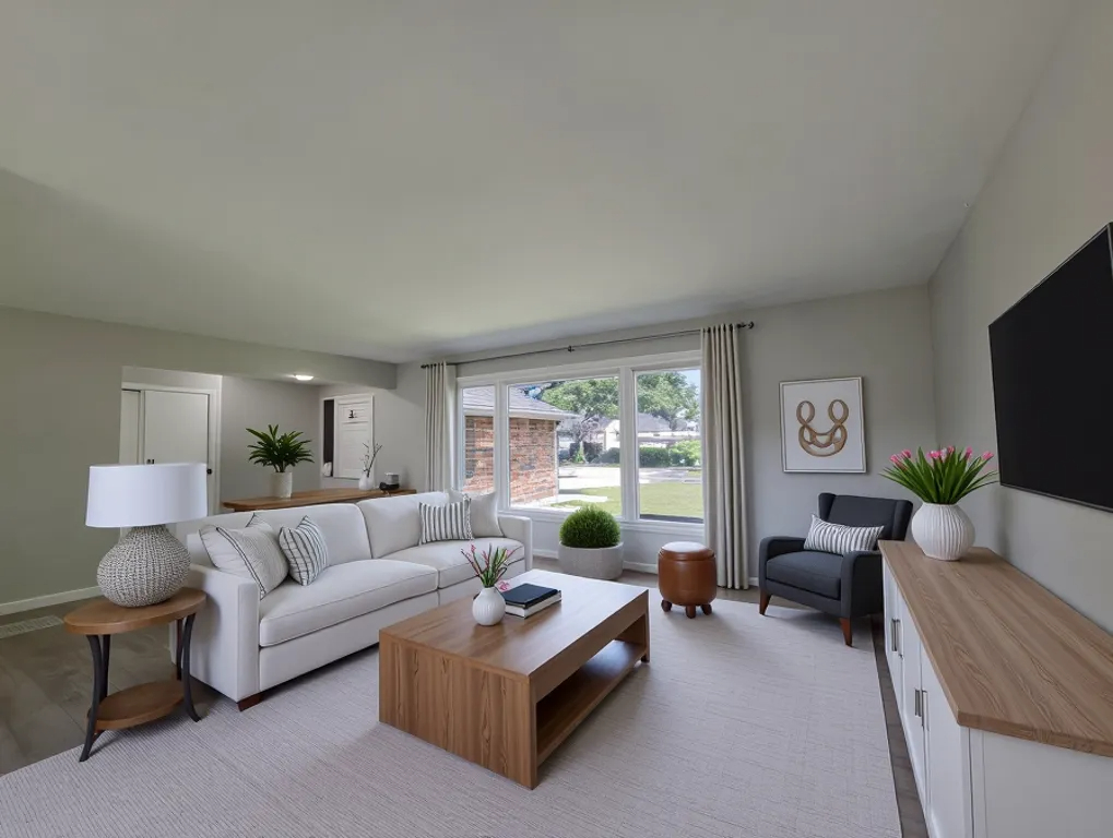 6037 Spring Lane Matteson, IL 60443 - Photo 2 of 29 a living room with furniture and a flat screen tv