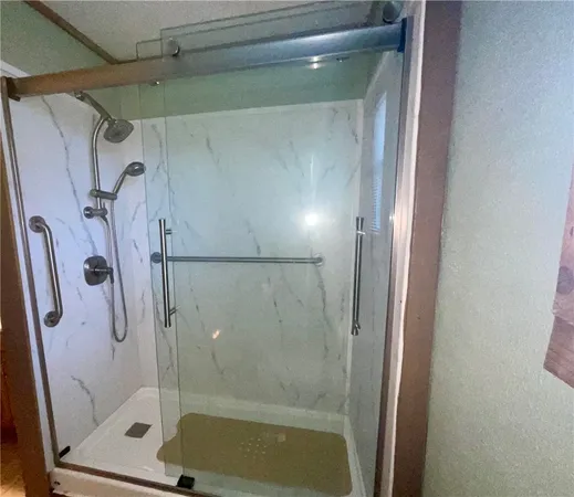 a bathroom with a shower