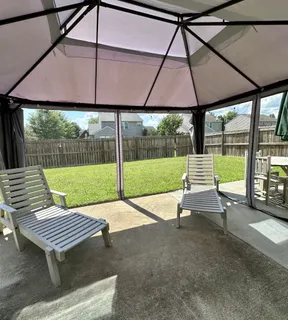 a view of outdoor space with seating