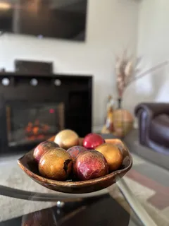 a room with a fireplace