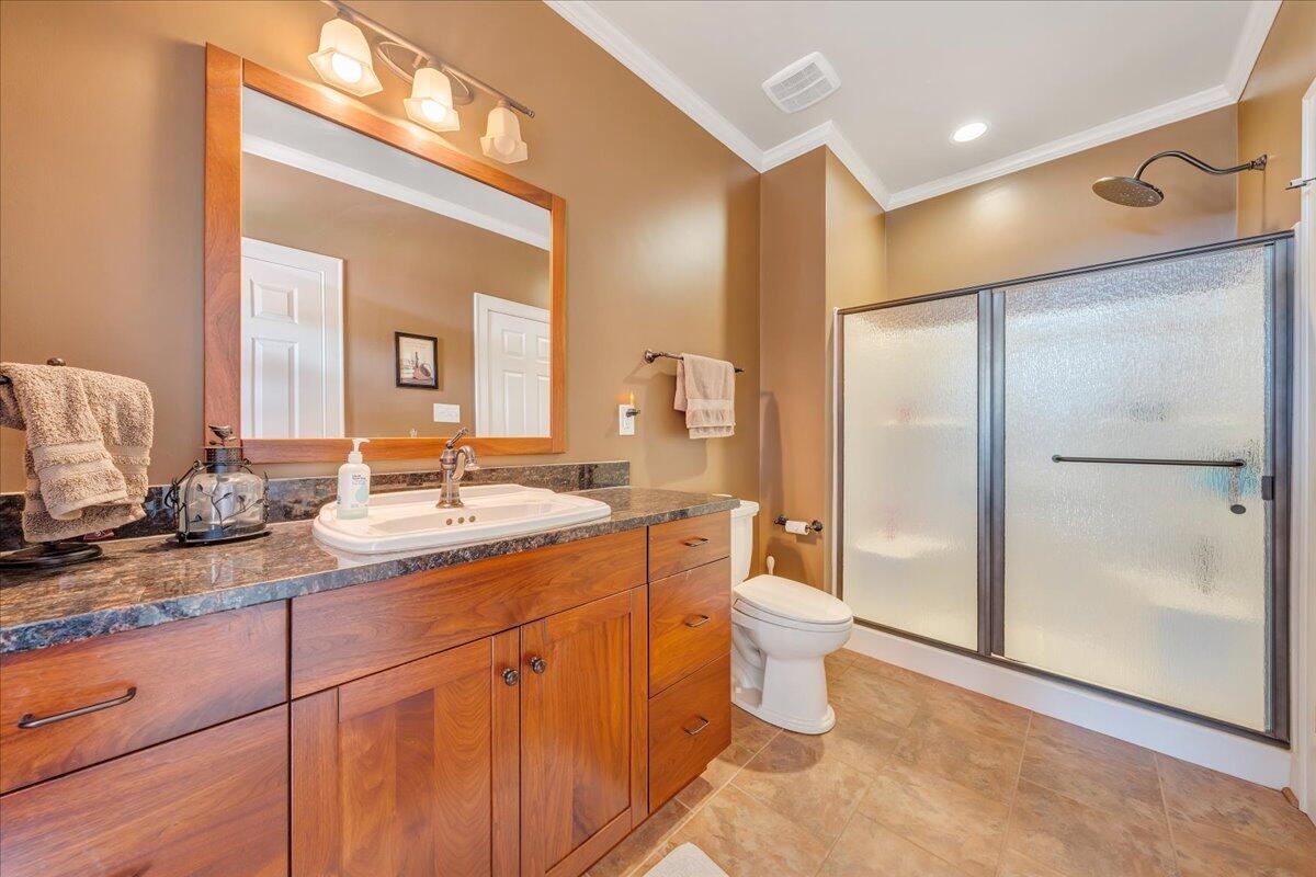 400 Quail Ridge Drive Fincastle, VA 24090 - Photo 53 of 113 a bathroom with a double vanity sink toilet and shower