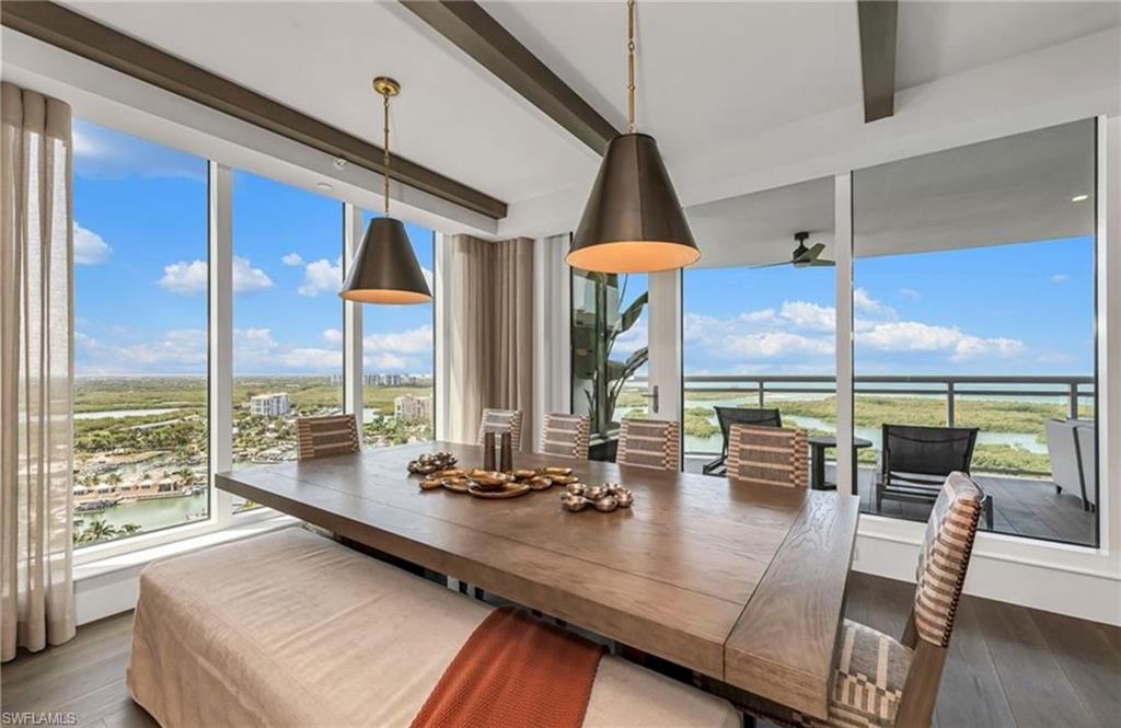 13925 Old Coast Road, Unit 2201 Naples, FL 34110 - Photo 5 of 28 a view of dining room with furniture and floor to ceiling window
