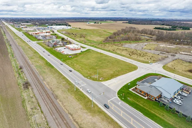 a view of an outdoor space and swimming pool