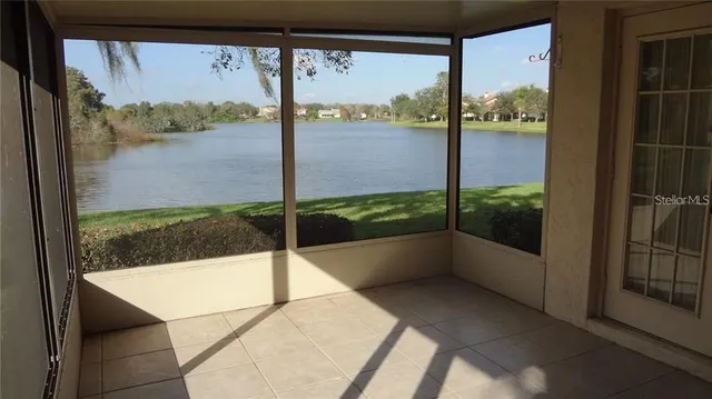 a view of a glass door