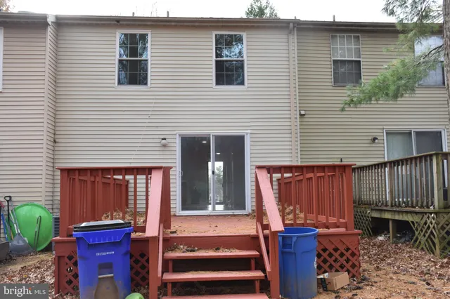 a view of a deck with mountain view