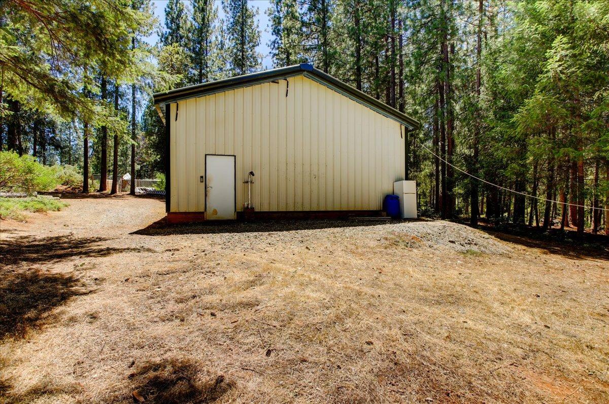 a view of backyard of house