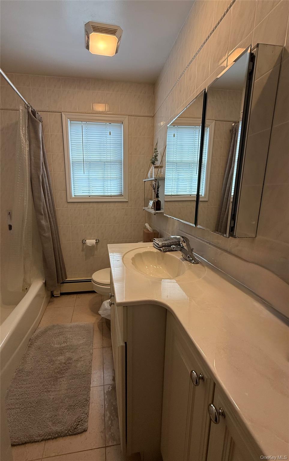 1009 Huckleberry Road North Bellmore, NY 11710 - Photo 16 of 24 a bathroom with a granite countertop sink a mirror and a bathtub