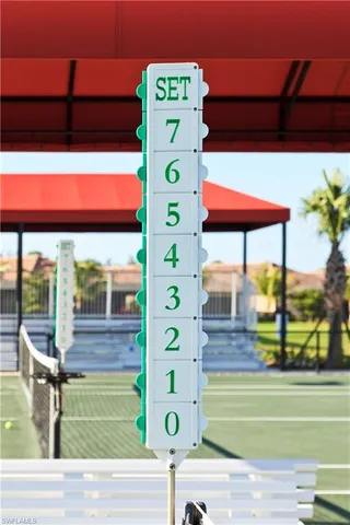 a view of a park with a slide