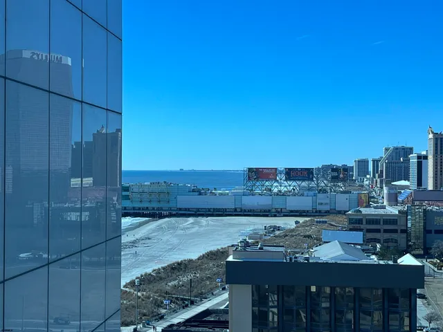 a view of a city from a balcony