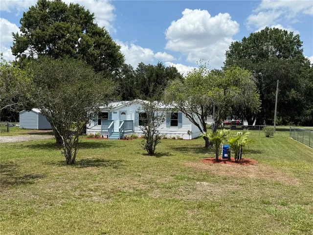 a view of a park with slide